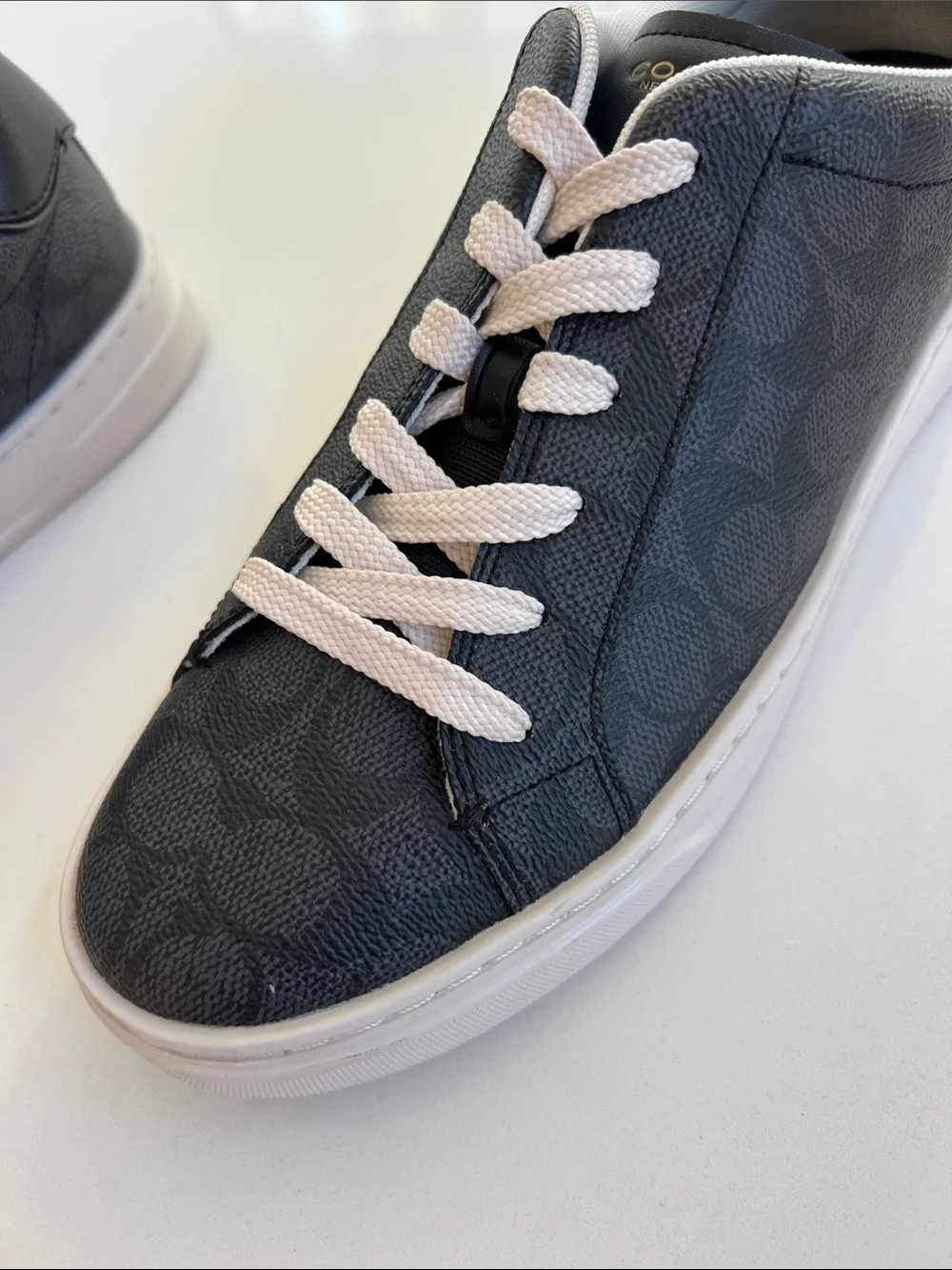 Coach high line signature C logo print charcoal black lace up sneakers 11